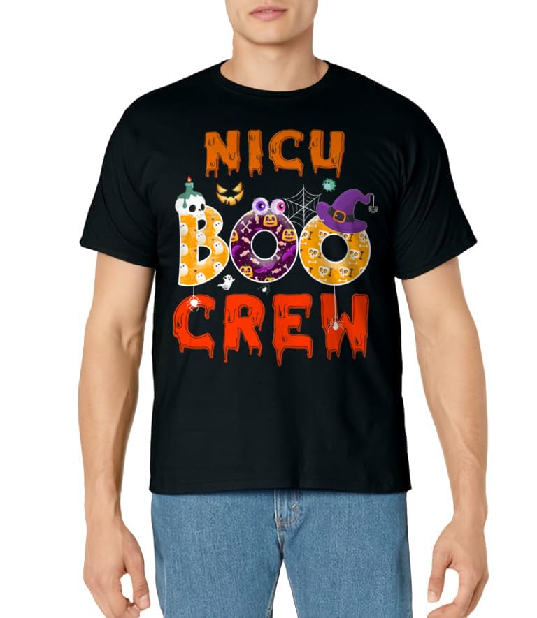 Halloween NICU Nurse Boo Crew Funny Gift Nursing T-Shirt