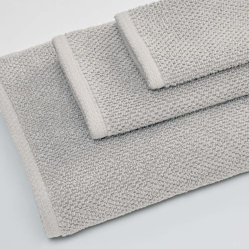 Light Grey Hand Towel - 100% Cotton 26x16 Towel - Absorbent, Quick-Drying, Durable Hand Towels for Bathroom Decor - Low-Twist, Two-Ply Fibers (Light Grey)