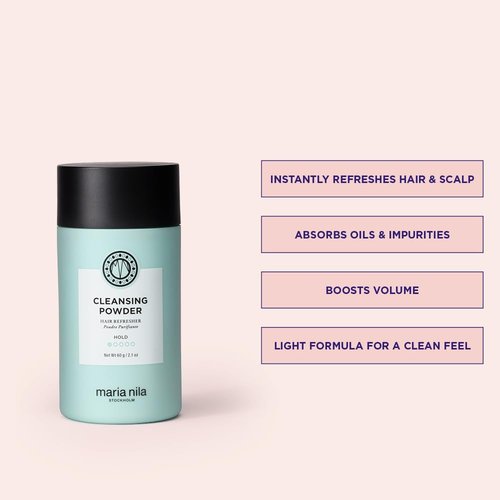Maria Nila Cleansing Powder, Dry Shampoo Powder, Refreshes Hair & Scalp, Absorbs fats, oils & product residue, 100% Vegan & Sulfate/Paraben free, 2.1 Oz