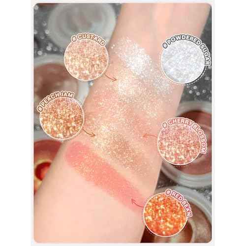 SHEGLAM Glowchi Bouncy Highlighter Mochi-like Formula Highlighter Long-lasting Shimmer Makeup-Custard