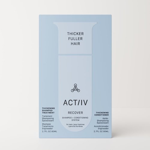 ACTIIV Recover Travel Duo For Men - Plant-Based Hair Care for Fuller, Healthier-Looking Hair | Color-Safe & Vegan