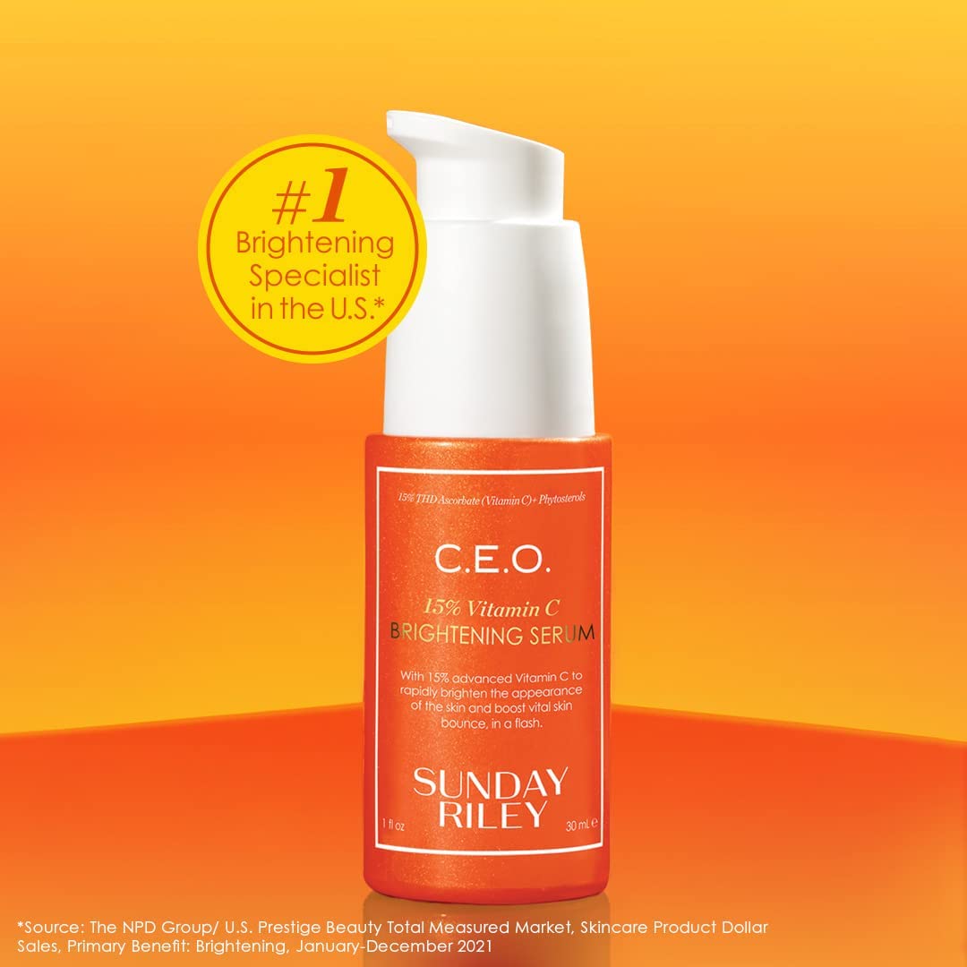 Sunday Riley C.E.O. Brightening Serum - 15% Vitamin C for Radiant Skin & Even Tone