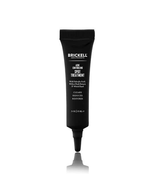 Brickell Men's Acne Spot Treatment - Natural & Organic Formula to Reduce Redness | 0.5 Ounce, Unscented