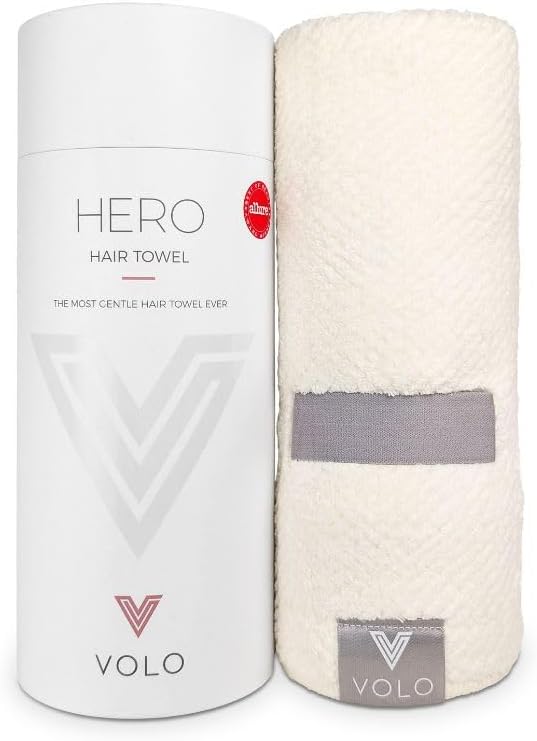 VOLO Hero Hair Towel - Ultra Soft Nanoweave™ Microfiber, Quick Dry, Anti-Frizz, Large Wrap - Salt White