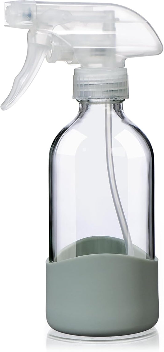 Skiennix 8oz Clear Glass Spray Bottles - Refillable, Leakproof Design for Cleaning, Hair, Plants & Essential Oils | Eco-Friendly, Adjustable Nozzle