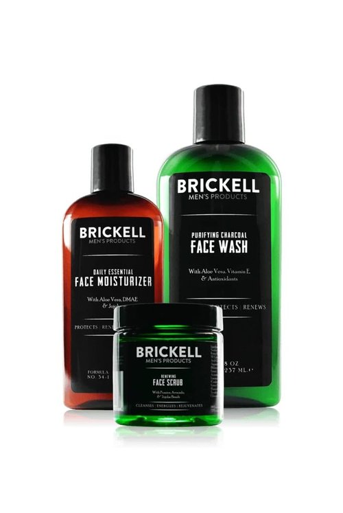 Brickell Men's Activated Charcoal Facial Cleanser & Daily Face Care Routine | Natural & Organic