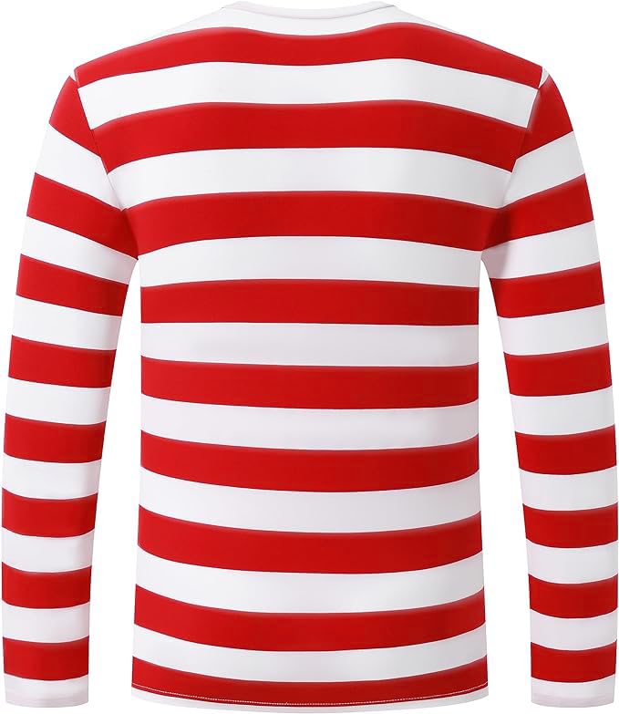 Adult Kid Striped T-Shirt Men Women Couple Shirt Long Sleeve Tops Red Woman-XL