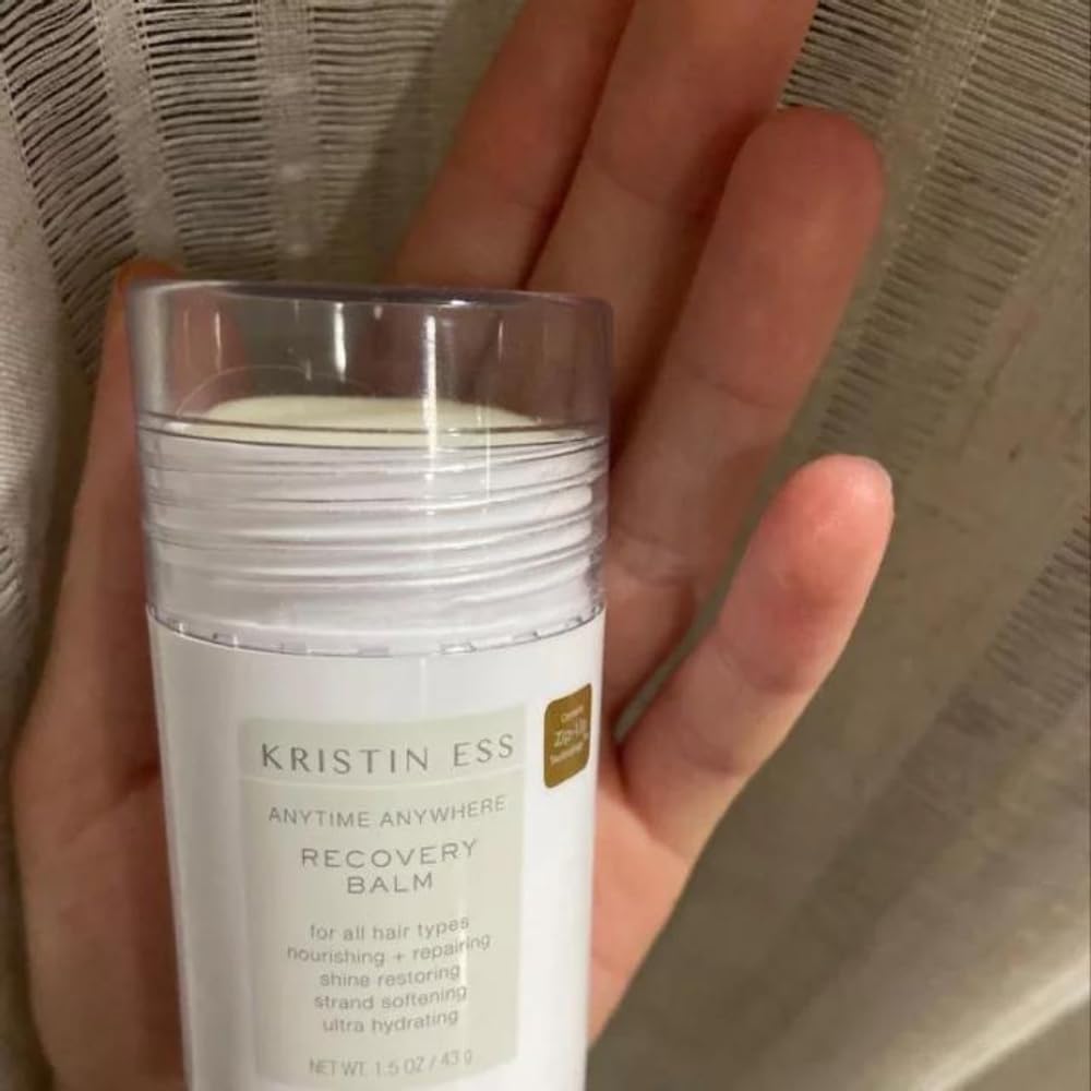 Kristin Ess Hair Anytime Anywhere Recovery Balm with Coconut Oil and Castor Oil for Dry Damaged Hair, Ultra Hydrating, Nourishing + Repairing, Restores Shine, Softens Hair, Vegan, 2 oz (Pack of 2)