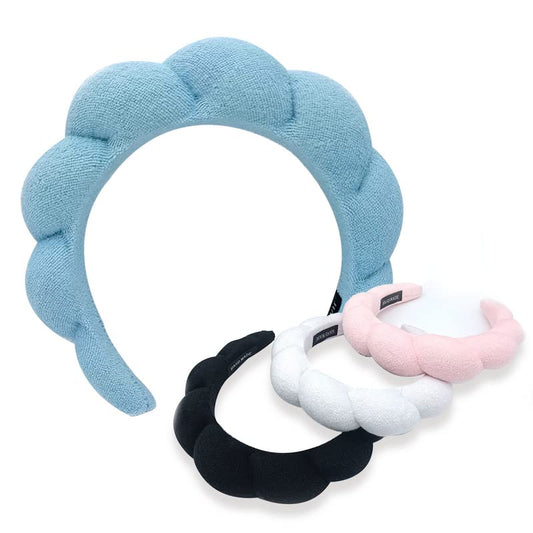 COUCHINLARY Spa Headband for Women, Sponge Spa Headband for Washing Face, Makeup Headband Skincare Headband Spa Hairband, Head Band for Skincare, Makeup Headband(blue)