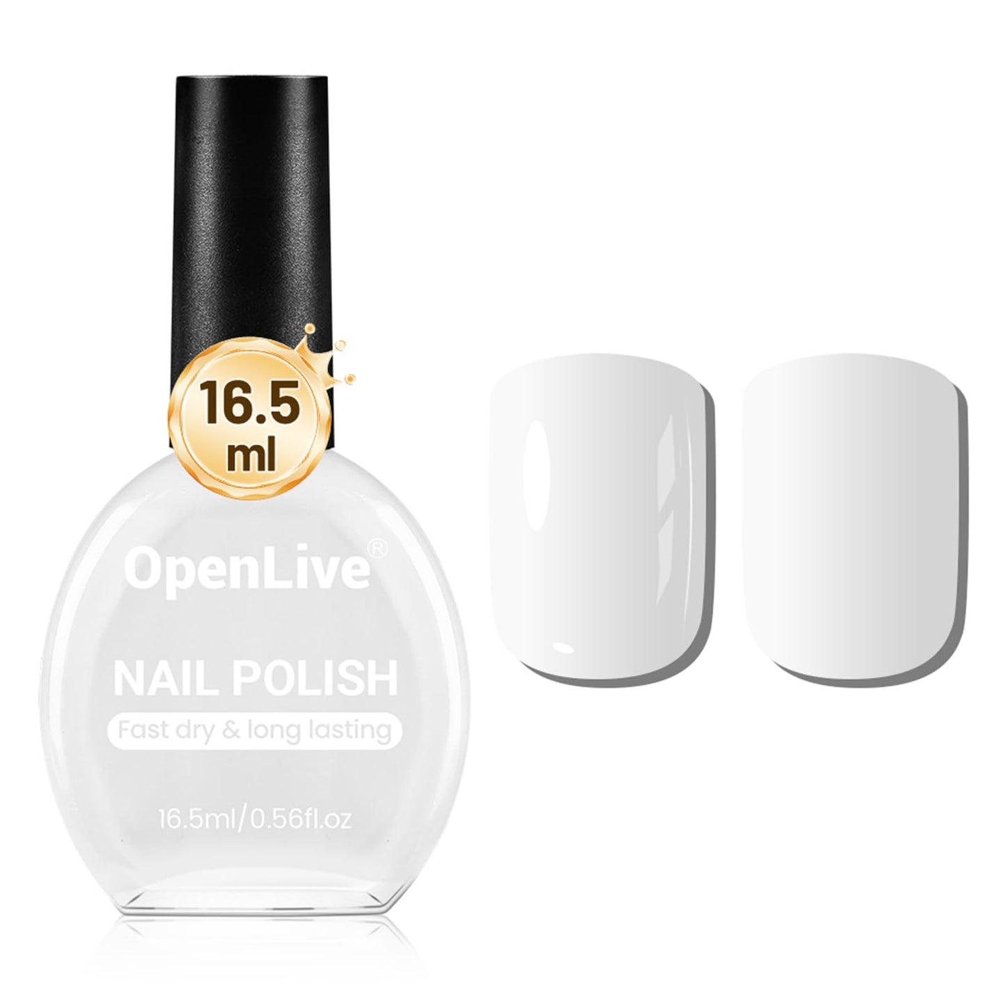 Skiennix 16.5ml White Nail Polish - Quick Drying, Long Lasting Color for DIY Home Manicure