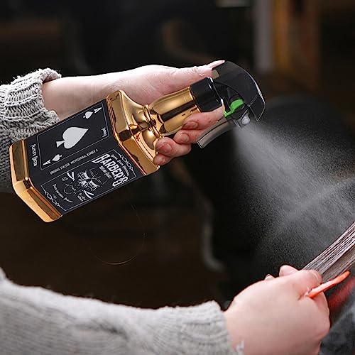 FOMIYES Spray Mist Bottle Hair Spray Bottle Retro Whisky Squirt Bottle Novelty Water Sprayer Hairdressing Barber Mist Salon Hair Tools Home Gardening Plants Water Sprayer 500ml Golden