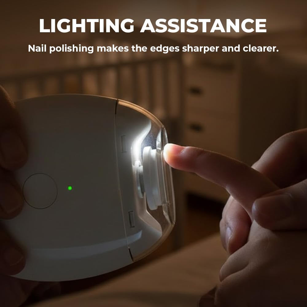 Saker Electric Automatic Nail Clipper & Grinder 2026| Rechargeable Fingernail Trimmer with LED Light, 3-Speed Quiet Nail Care Tool for Adults,Seniors,Babies (1PC)
