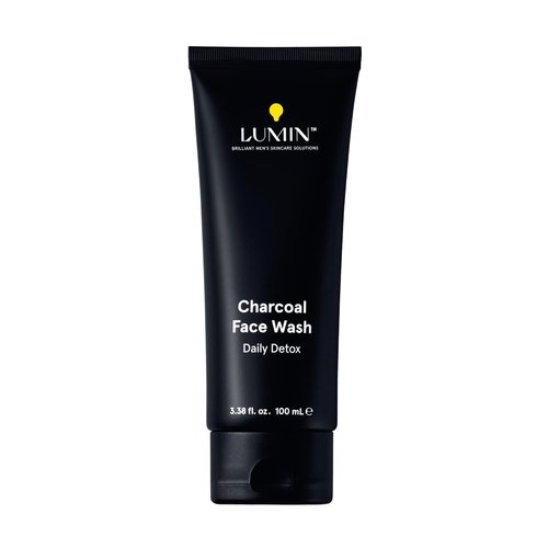 Lumin Charcoal Face Wash for Men - Daily Detox Cleanser & Hydrating Exfoliant | 3.4oz, Refreshing for All Skin Types