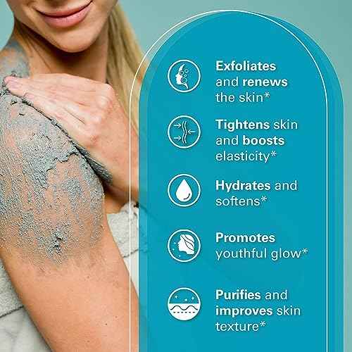 Exfoliating Charcoal Scrub with Collagen & Stem Cells ? Salt Scrub for Body Toning, Cellulite, Armpit Detox, and Skin Smoothing for Face, Feet, and Body by M3 Naturals.