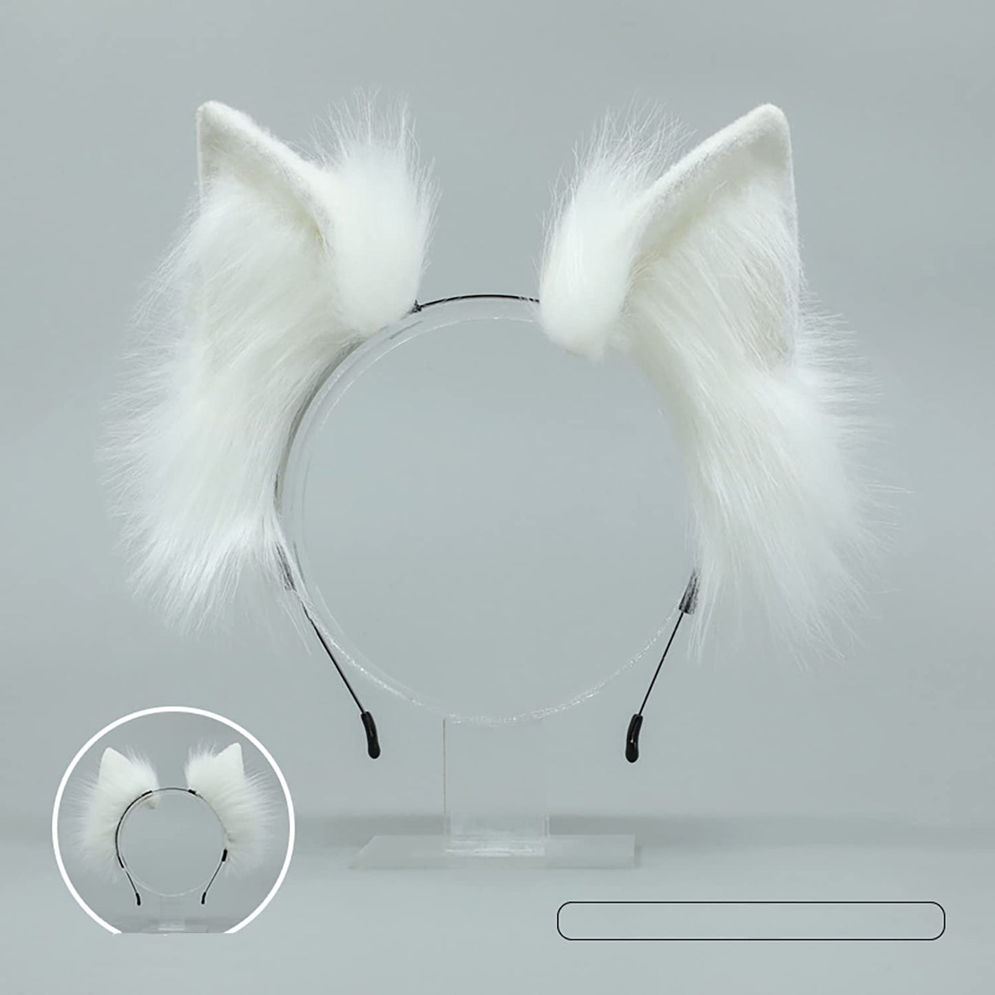 Faylay Wolf/Fox/Cat Ear Cosplay Headwear Girl Accessories Handmade Hairband Furry Ear Faux Fur Headband (04-3 White)