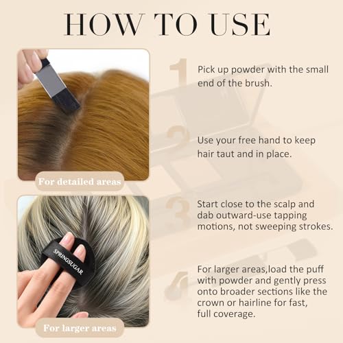 Root Touch Up Hair Color – 3 Color Blendable Hairline Powder for Gray Coverage, Root Cover Up & Thinning Edges – 48H Sweat Resistant, Natural Finish for Women & Men – Black