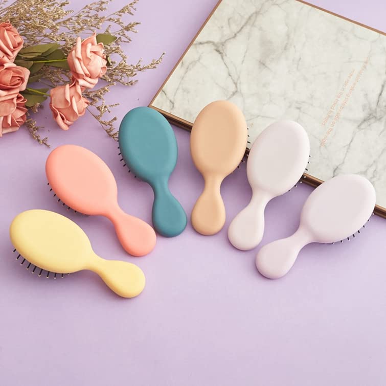 Essential Mini Hair Brush by BeaverStrong, Pocket-size Detangler Brush with Soft Bristles for Travel, Toddlers, Kids, Teens (Warm Pink)