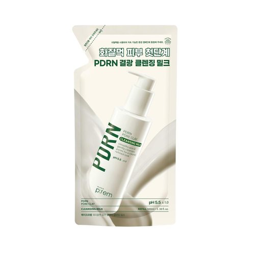 P:REM PDRN Pore Clay Cleansing Milk - Hydrating Face Wash for Sensitive Skin | 6.76 fl. oz. Refill Pouch