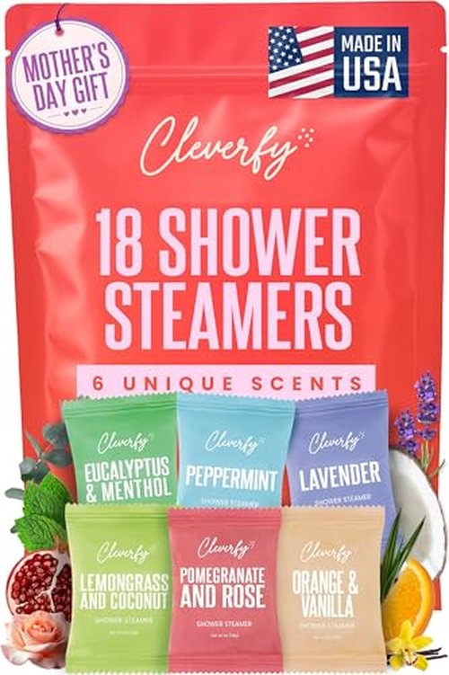 Cleverfy Shower Steamers Aromatherapy - Mothers Day Gifts for Mom, Wife from Husband, Grandma, Daughter and Sister - Birthday Gifts for Women, Mom, Teens, Girlfriend and Her - 6 Tablets