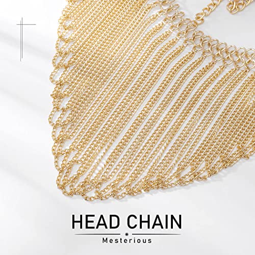 JAKAWIN Boho Tassel Head Chain Wedding Hair Chain Festival Costume Headband Headpiece Jewelry Hair Accessories for Women and Girl (B)