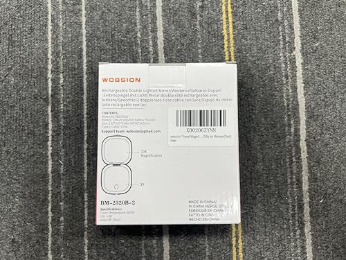 wobsion Travel Mirror with Light, Rechargeable 1x/10x Compact Magnifying Mirror, Dimmable Pocket Mirror,Handheld 2-Side Mirror with Light,4inch Travel Size,Portable for Handbag,Purse,Gift,Red