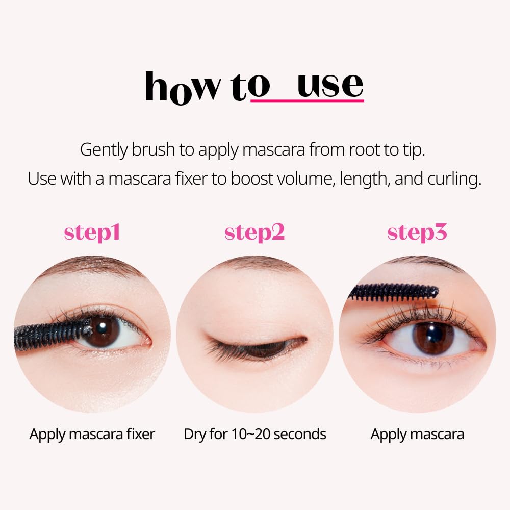 ETUDE Curl Fix Mascara #3 Grey Brown New | A curl fix mascara that keeps fine eyelashes powerfully curled up for 24 hours by ETUDE's own Curl 24H Technology