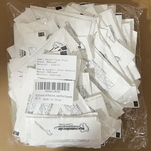 150 Pack Dental Floss Picks Individually Wrapped, Floss Single Bag, Travel Dental Floss, Unflavored Floss Picks, Dental Flossers, Floss Sticks, Tooth Floss, Dental Picks Disposable