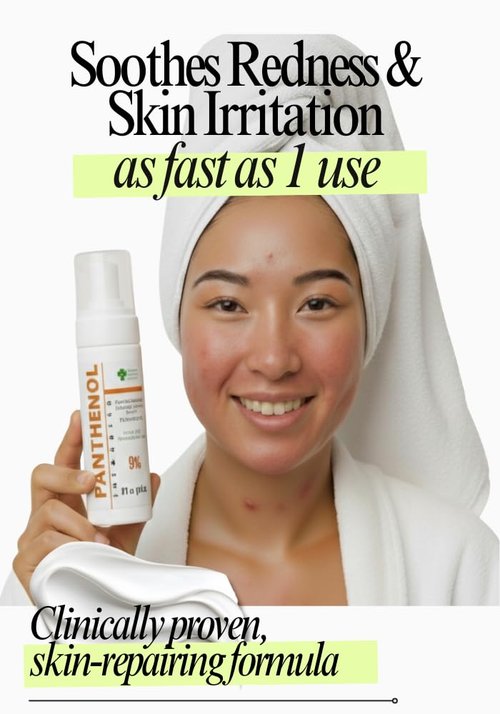 Regine Switzerland 9% Panthenol Foam - After Sun Redness Relief & Barrier Repair with Aloe | Safe for Baby & Sensitive Skin