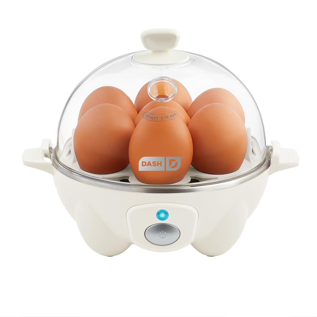 Dash Rapid Egg Cooker - Boiler, Poacher & Steamer - Includes Measuring & Recipe Guide - Dishwasher Safe - Holds 7 Eggs, Black