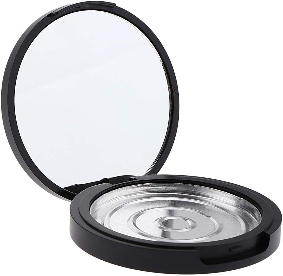 U-M PULABO Cosmetic Empty Container Jar - Portable 20g Makeup Case in Black & Silver, 17mm Height
