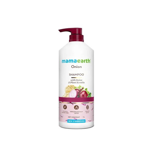 Mamaearth Onion Shampoo - Nourishing Formula with Onion & Plant Keratin | 33.81 Fl Oz (1L)