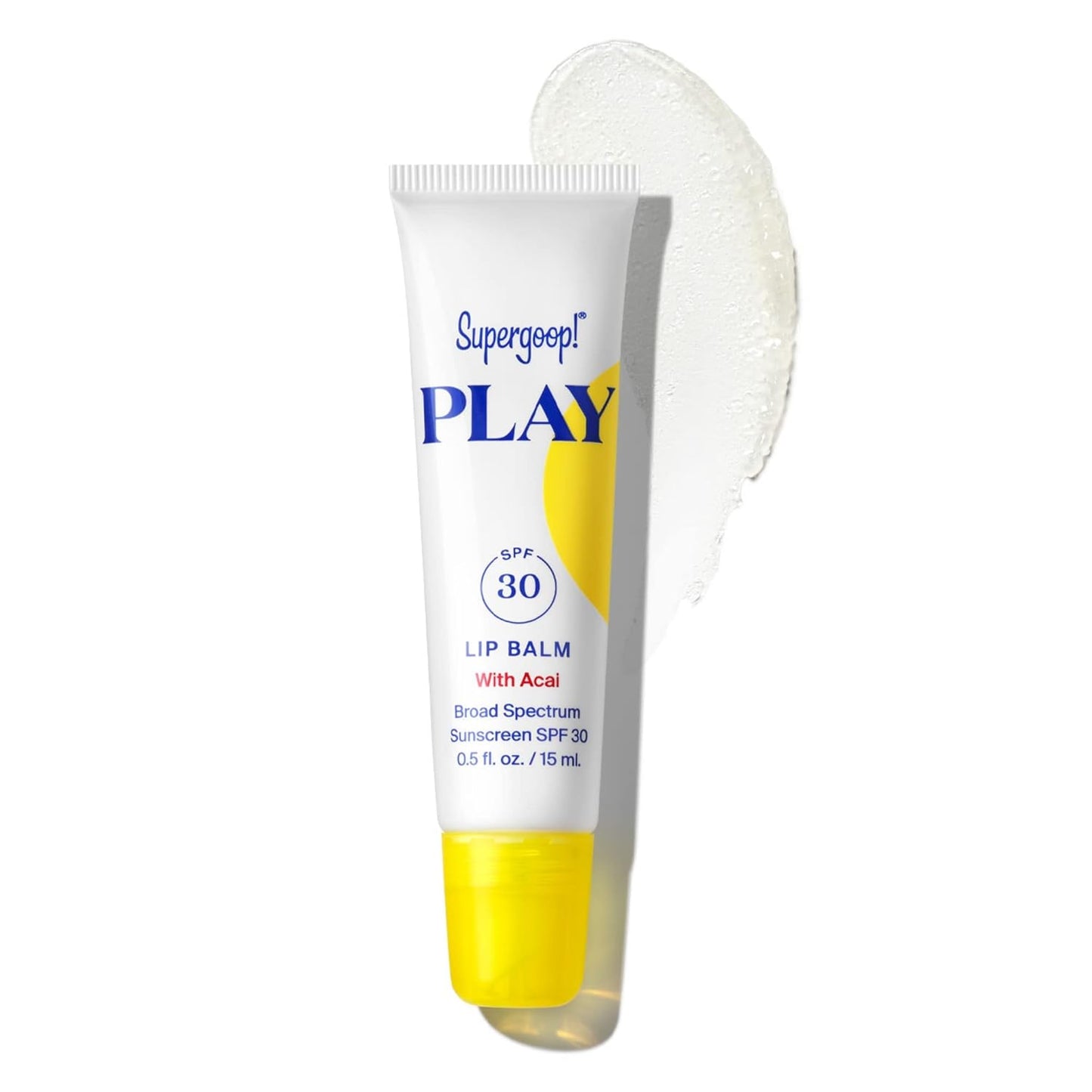 Supergoop! PLAY Lip Balm - SPF 30 PA+++ Broad Spectrum Sunscreen with Acai - Hydrating Honey & Shea Butter, 0.5 fl oz