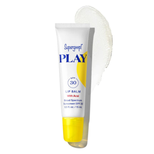 Supergoop! PLAY Lip Balm - SPF 30 PA+++ Broad Spectrum Sunscreen with Acai - Hydrating Honey & Shea Butter, 0.5 fl oz