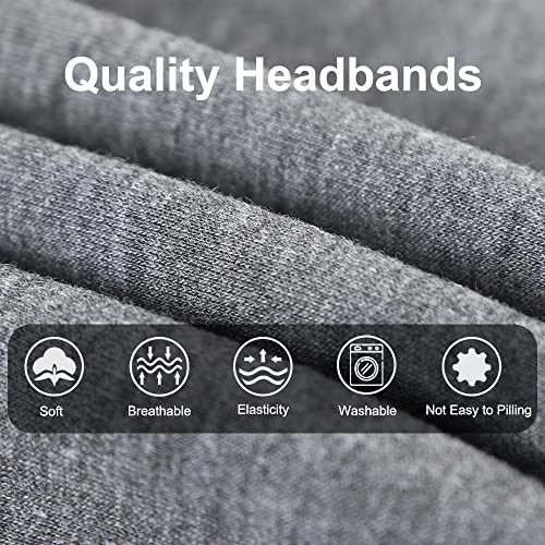 XTREND Wide Headbands Knotted Head Wraps Non Slip Stretch Headband Women's Hair Thin Headbands Turban Sports Hairband Girls Head Bands Accessories 6 Pcs（Army Green, Coffee, Black, White, Pink, Blue）