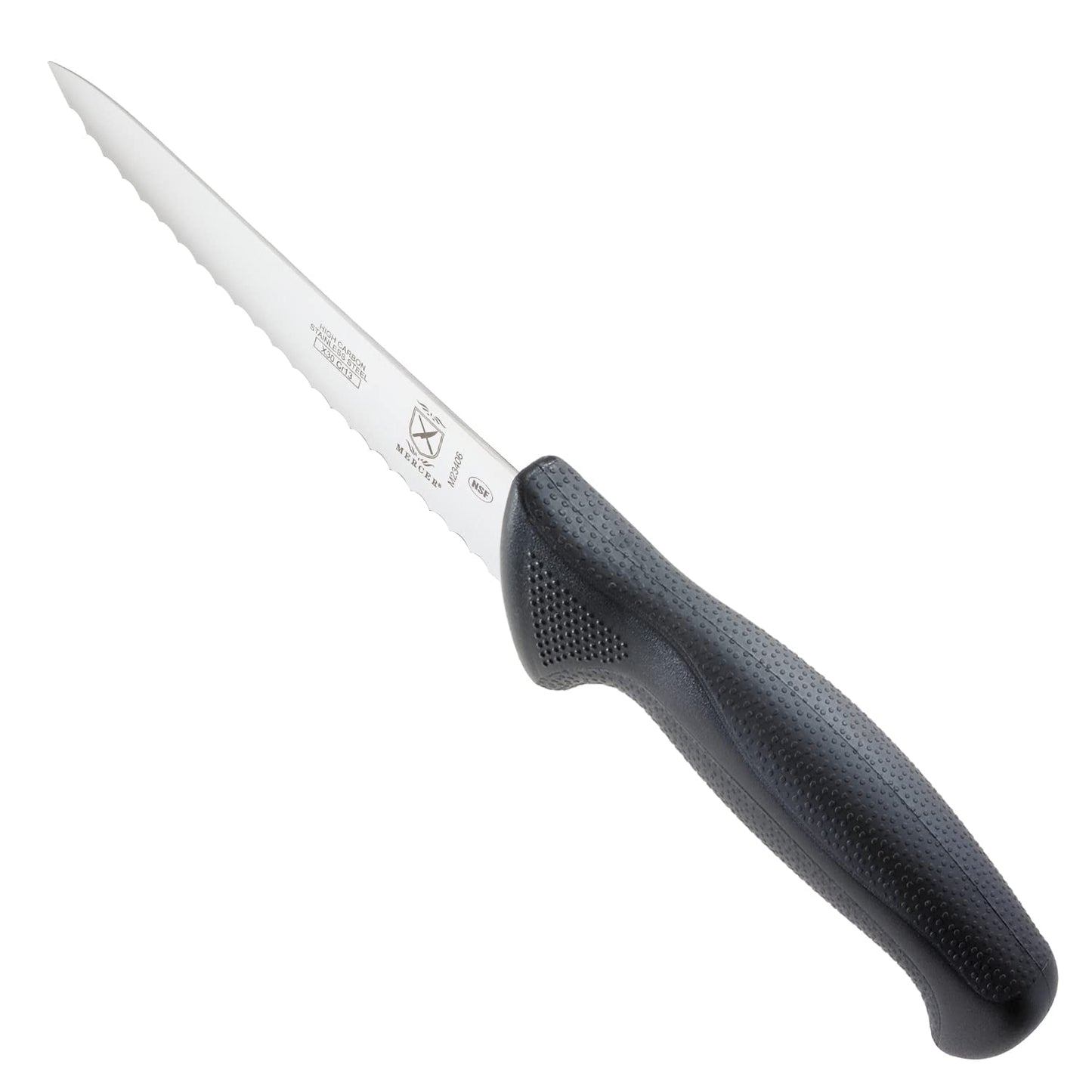 Mercer Culinary M18134BK Bread Knife, 6-Inch, Millennia Black