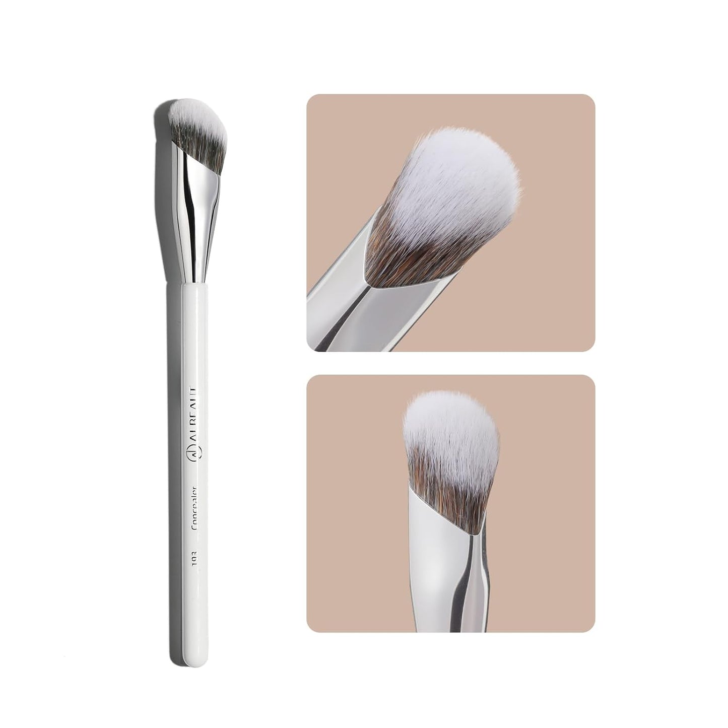 Albeaut Concealer Brush - Angled Precision Makeup Tool for Flawless Under Eye Blending