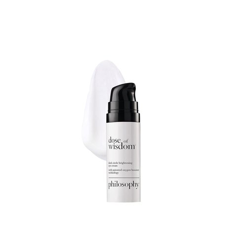 Philosophy Dose Of Wisdom Eye Cream - Brightening & Hydrating Formula with Hyaluronic Acid, Vitamin C & Caffeine - 0.5 Fl Oz