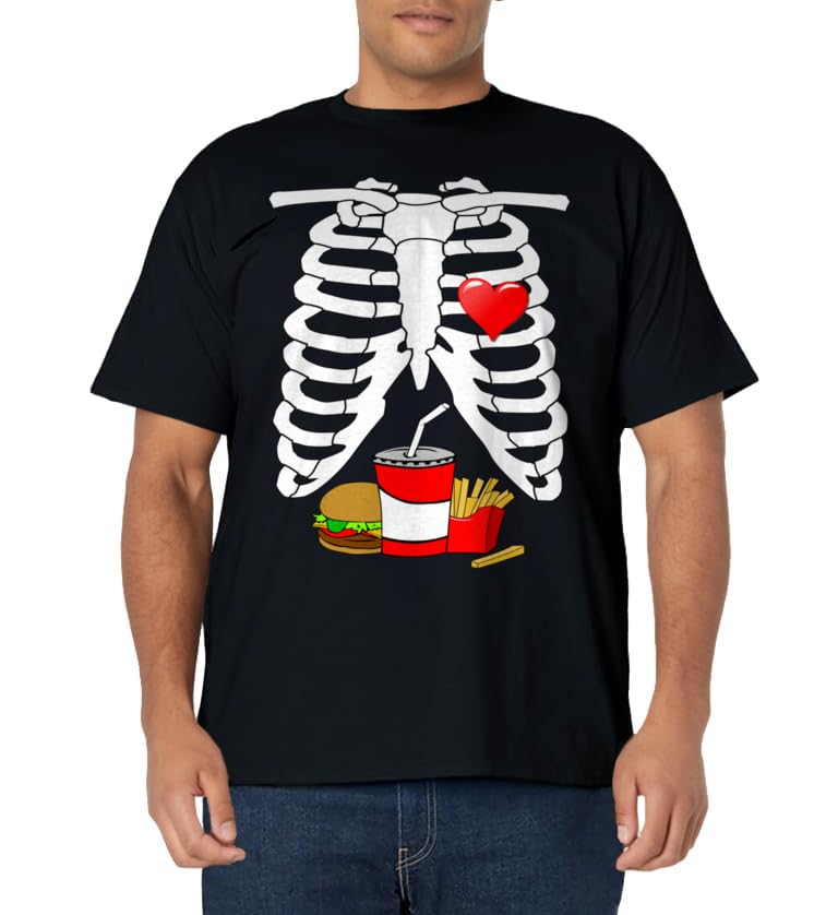 X-ray Skeleton Ribs Halloween Junk Food Costume T-Shirt