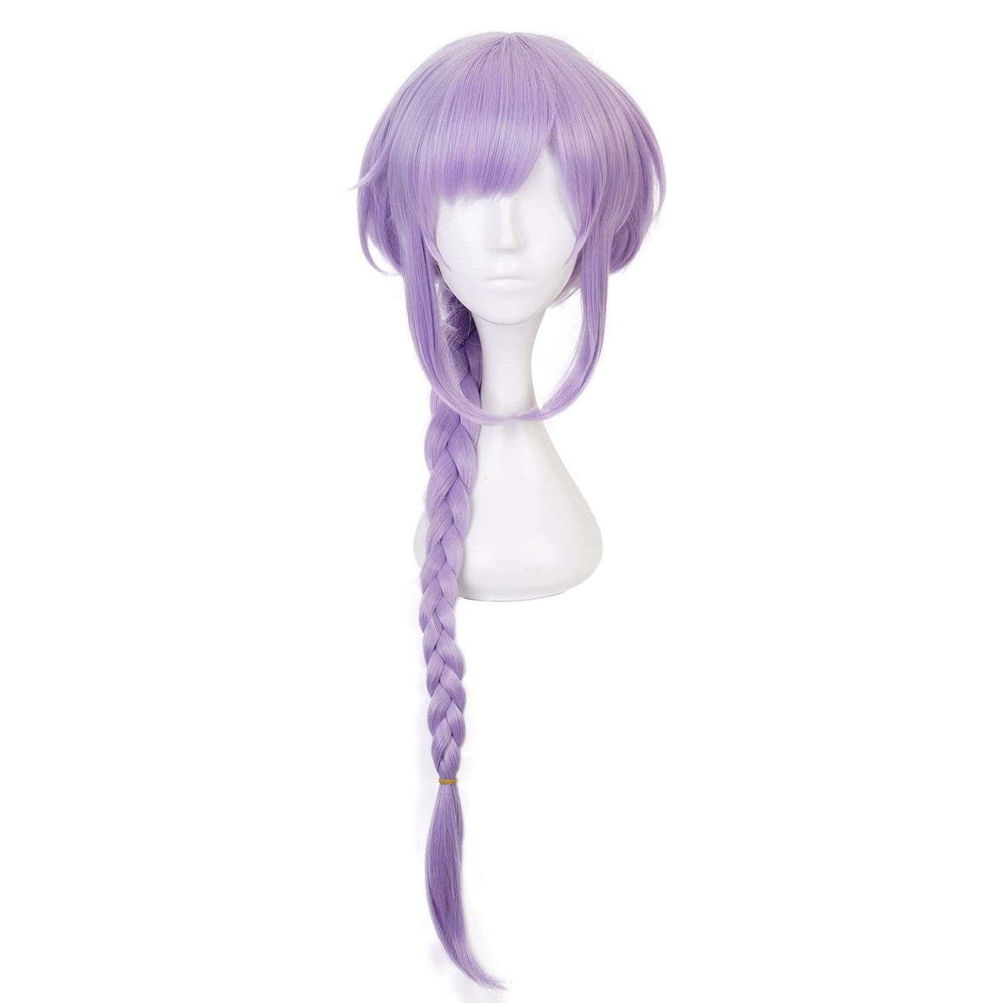 MoeLoli Qiqi Cosplay wig for Genshin Impact Long Purple Wig with Braid, Anime Hair Wigs with bangs Halloween wig (Qiqi)