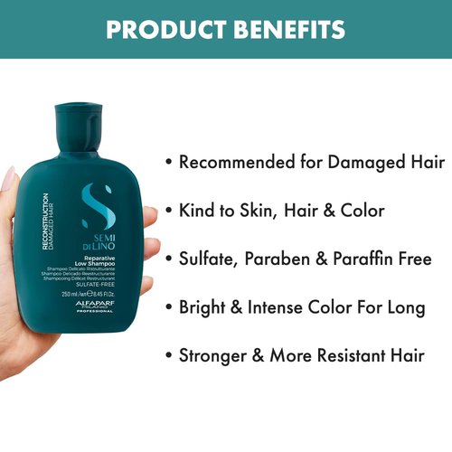 Alfaparf Milano Semi Di Lino Reconstruction Shampoo - Sulfate & Paraben Free for Damaged Hair | Professional Salon Quality