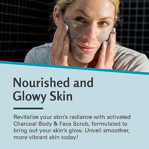 Exfoliating Charcoal Scrub with Collagen & Stem Cells ? Salt Scrub for Body Toning, Cellulite, Armpit Detox, and Skin Smoothing for Face, Feet, and Body by M3 Naturals.