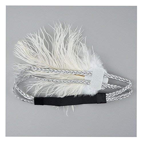 ZUCKER HBD1930-W-SLV Flapper Headband, White/Silver