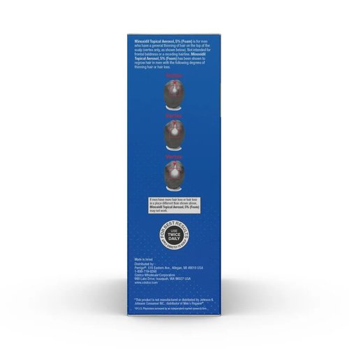 NEW - Kirkland Minoxidil for MEN Hair Growth Treatment Unscented 3 Month Supply Topical Aerosol 5% (Foam), (Compare to Men's Rogaine's Active Ingredient)
