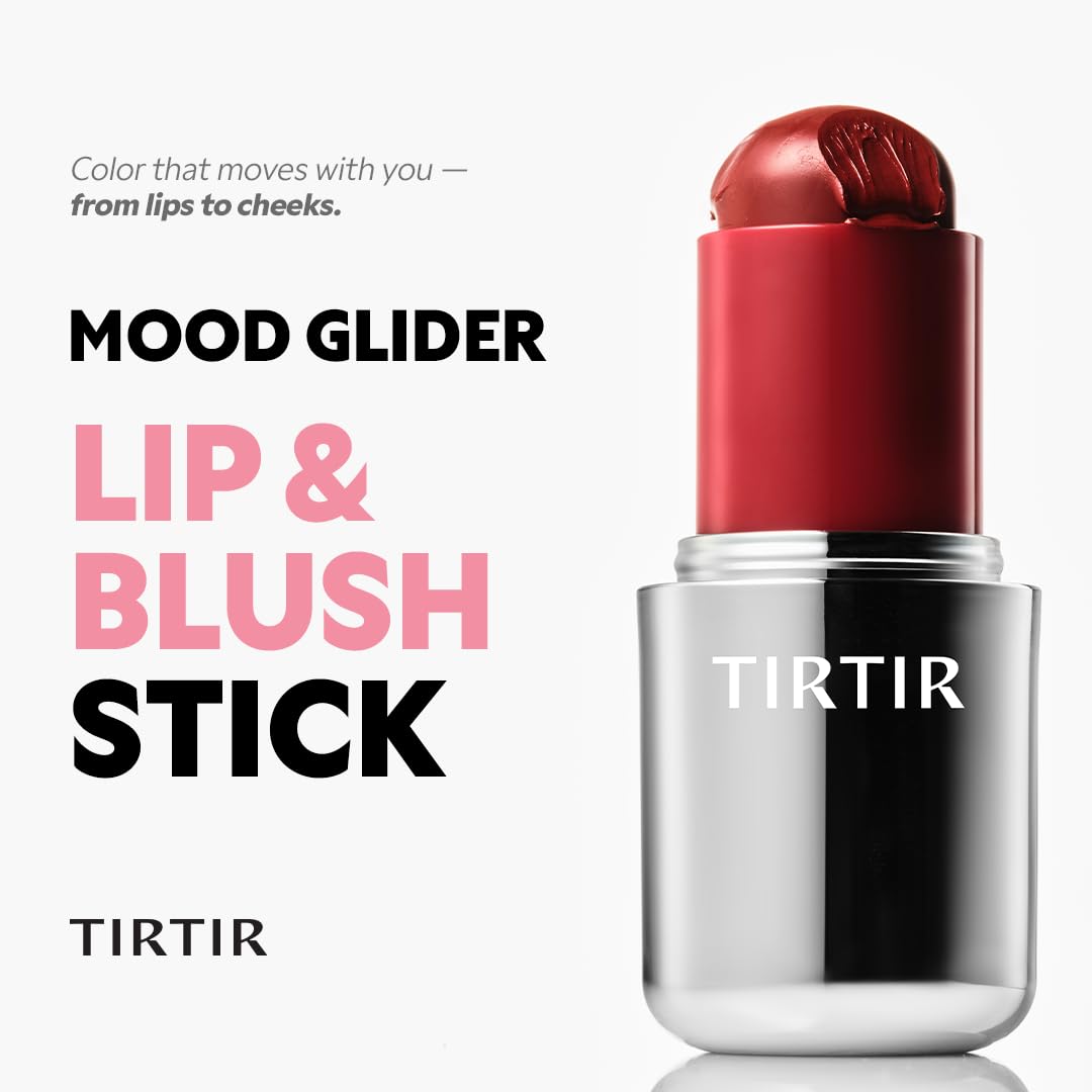 TIRTIR Mood Glider Lip & Blush Stick - Multi-Use Creamy Formula for Natural Glow | Color #02 Rose Drizzle, 0.13 Oz