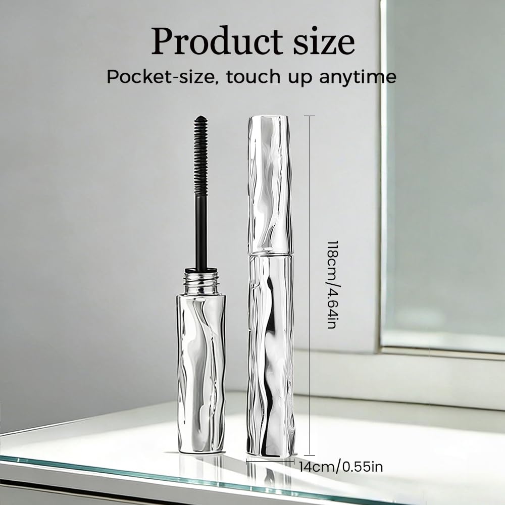Skiennix Waterproof Mascara - Volumizing & Lengthening Formula with Metal Wand | Quick-Drying 3D Definition