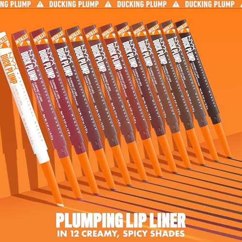NYX PROFESSIONAL MAKEUP Duck Plump Plumping Lip Liner, Matte Pencil With Up To 10HR Wear, Double Dose (Dark Brown Lip Liner)
