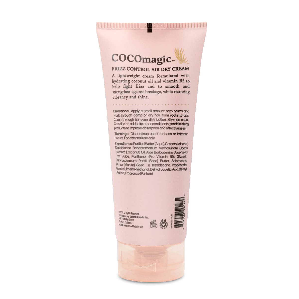 Cocomagic Frizz Control Air Dry Cream - Anti-Frizz Styling Cream for Smooth, Manageable Hair | Paraben Free (6 oz)