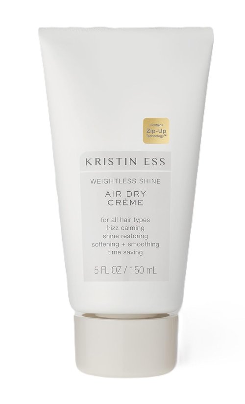 Kristin Ess Hair Weightless Shine Air Dry Cream - Frizz Control & Curl Definition | Vegan Styling Product for Wavy & Curly Hair