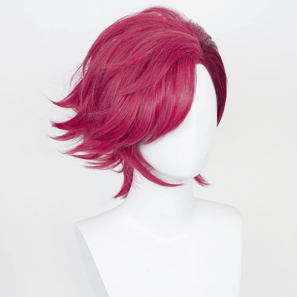 Magenta Cosplay Wig Anime Costume Women Short Vi Wigs for Halloween