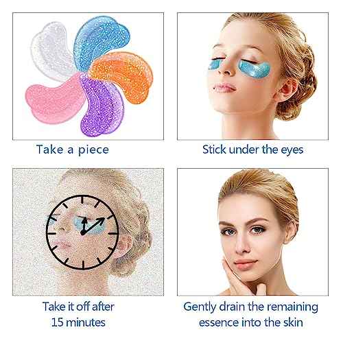 Under Eye Patches for Puffy eyes, 10Pairs eye gel pads for Dark Circles and Puffiness, hydrating Eye Mask for Wrinkles Anti Aging Eye Bags Moisturizing, Natural vitamin C undereye Care Gifts for Women